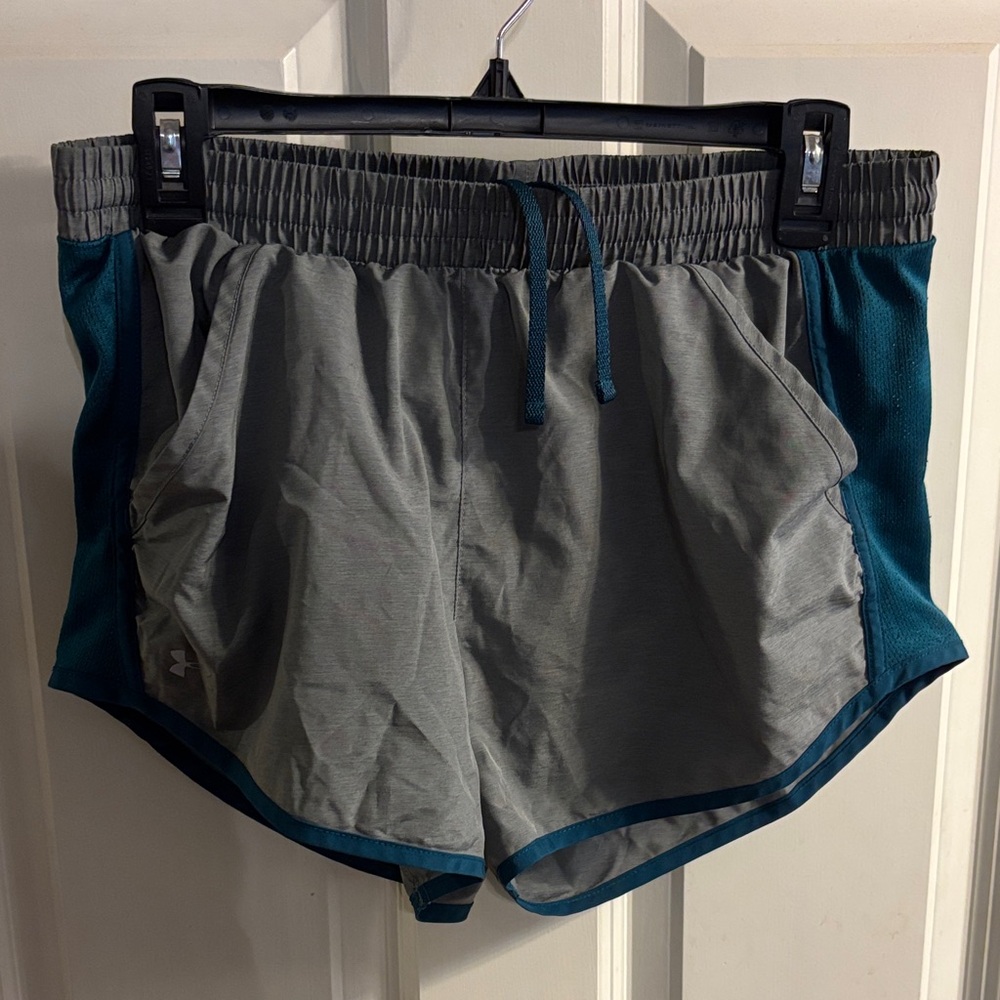 Size Small Grey and Teal Under Armour Shorts